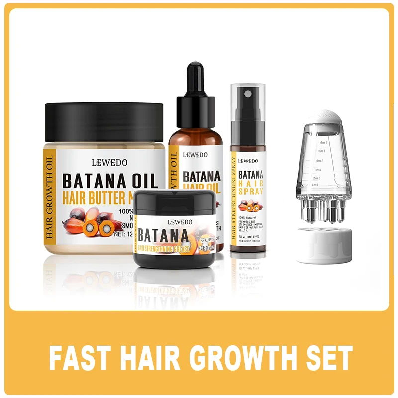 Ingrown Hair Serum - LEWEDO Batana-Öl Haarwuchs-Set Afrikanische Schnelle Haarwuchsmaske